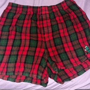 Disney Red and Green Plaid Shorts